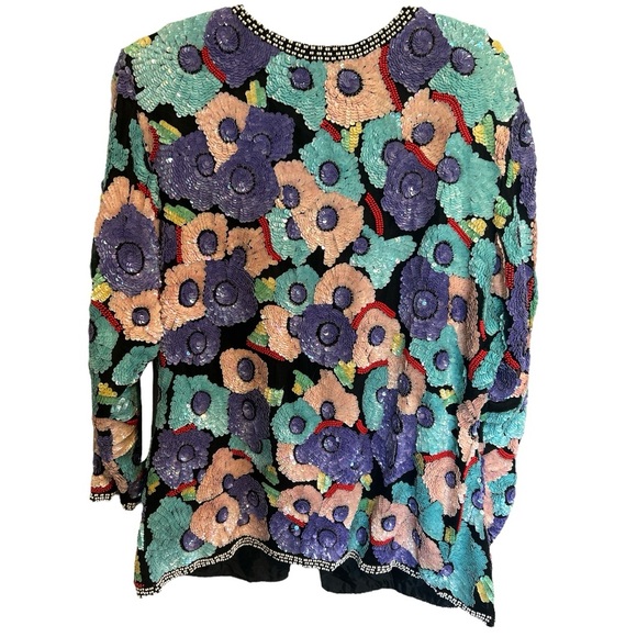 Vintage hand made Sequin and beaded jacket blazer size Large NWT - Picture 5 of 9